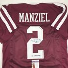 Autographed signed Johnny Manziel 12 Heisman Texas A m Maroon Jersey Jsa Coa