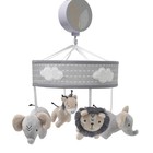 Lambs   Ivy Jungle Safari Musical Baby Crib Mobile  Gray  Beige  White  Animals
