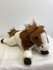 Fao Schwarz Pinto Horse Pony Plush 14  Laying Down Adopt A Pet Brown White