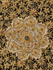 Antique Jeweled Kashmir Zardozi Gold Tapestry Wall Hanging Semi Precious Stones