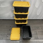 5 X Teeny Tote Mini Plastic Storage Totes New 2025  Lowe s Black Yellow