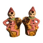 Vintage Pixie Elf Salt Pepper Shakers Kitschy Japan Christmas Decor Whimsical