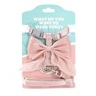 Cute Bowknot Cat Harness And Leash Adjustable Pet Harness With Traction Rope