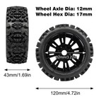 4pcs 1 8 Rc Buggy Wheels   Tires 17mm Wheel Hex Pre-glued For Arrma Typhon 6s   
