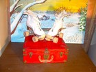 Official Roller Derby Women s Size 8 Roller Skates White Leather   Case   1950 s