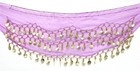 Purple Shawl Belly Dance Hip Skirt Ethnic Sheer Scarf Wrap Coins Middle Eastern