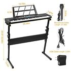 61 Key Electronic Keyboard Piano Digital Organ W  Microphone   Rack Adjustable