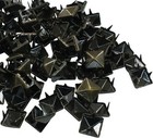 100 Pcs 9mm Metal Punk Spikes Spots  Brass Pyramid Studs Four-jaw Square Rivets