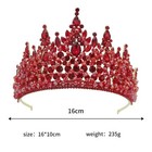 10cm Tall Large Crystal Beads Tiara Wedding Queen Princess Crown For Women