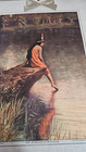 Antique First National Bank Advertising Calendar Top Native American Print