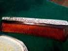 Vintage Silver Plated Dresser Set Mirror Brush Comb Unsigned