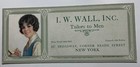 Wall Tailors New York Art Ink Blotter Mini Sign Pretty Lady C 1920 Flapper Girl