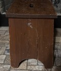 Vintage Handmade Primitive Wooden Sitting step Stool 17    Tall Read