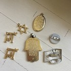Judaica Jewelry Lot Star Of David Hamsa Chai Evil Eye Ort Pins