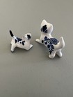 Holland Delft Blue Style Vintage Mini Ceramic Cat Kitten Figurine White  2 