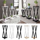 Metal Plant Stand In outdoor 2 Layer X Shape Flower Shelf Planter Holder Rack
