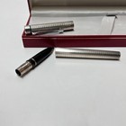 Vintage Sheaffer Targa Silver Chrome White Dot Fountain Pen Med Nib 14k Fine