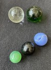 Vintage Antique Marbles- 2 Shooters   3 Pee Wees - 5 Marbles