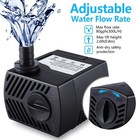 Fountain Pump  80gph Submersible Water Pump  Durable Outdoor Fountain