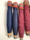 Wrapped Wood Quills  2 Green  2 Thick Burgundy  2 Dark Blue  Bobbins  Lot Of 6