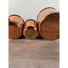 Vintage Copper Toned Metal Kitchen Nesting Canister Set Of 3 Coffee Tea Flour