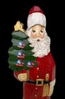 9    Painted Wood Santa Claus Figurine Patriotic St  Nick Christmas Tree Flag