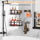Adhesive Shower Caddy 4 Pack  No Drilling Shower Organizer With Towel Rack  H   