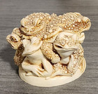 Lot Of 3 Harmony Kingdom Toad Frog Trinket Box Figurines Rather Large Huddle   