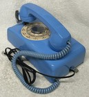 Vintage 1960s Western Electric A b 554 Series Blue Rotary Dial Wall Telephone