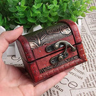 2pcs Vintage Wooden Decorative Trinket Small Box Storage Jewelry Box Treasure Ch
