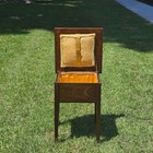 Antique Late Victorian Sewing Box Table 1890s English Tiger Oak Work Box Storage