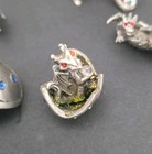 Pewter Miniature Dragons And Cat Lot Of 4