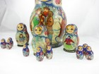 13pc Set Matryoshka Signed 6 75  Winter Themed Russian Nesting Dolls Snowman