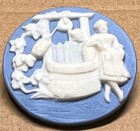 Stella Rzanski Jasperware Button Lady At Well Ceramic Porcelain  Detail 1 3 8   