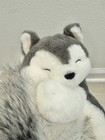 Fao Schwarz Sleeping Cuddle Wolf Plush Gray White Medium 14-24in Stuffed Animal