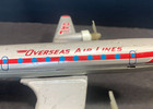 Vintage Overseas Air Lines St-1 Passenger Plane Tin Friction Working Propellers