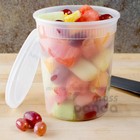 32 Oz Heavy Duty Large Round Deli Food soup Plastic Containers W  Lids Bpa Free