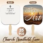 Qunclay 25 Pcs Church Fans How Great Thou Art Hand Held Fans Christian Paper 