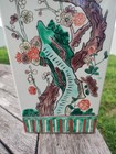 Vintage Chinese Large Square  Famille Vert Vase Attrib  Kangxi Dynasty