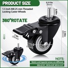 Set Of M8 Caster Wheels 1 5 Inch M8 X 25 Mm Swivel 1 5 Inch X M8 X 25 Mm 12