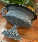 Vintage Patina Foundry Metal Iron Pedestal Pot Urn Planter Handles 12 25  X13 5 