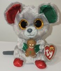 Ty Beanie Boos - Mac The Christmas Mouse 6  New Mwmts Plush Stuffed Animal Toy