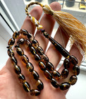 Natural Baltic Amber 20g  Islamic Prayer Rosary 33 Barrel Beads Tasbih Misbaha