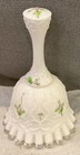 Fenton Glass Violets In Snow Spanish Lace Silver Crest Bell Artist Signed