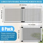 8 Pack Expandable Window Screen Adjustable Window 9 84  High X 14 -24  Wide