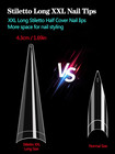 500pcs Xxl Stiletto Nail Tips  Clear Half Cover Stiletto Nail Tips For Acrylic N