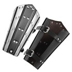 Hzman Adults Faux Leather Arm Guards - Medieval Metal Armor Style Bracers - O   