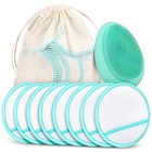 18pcs Reusable Makeup Remover Pads Facial Cleansing Brush Storage Pouch Set New