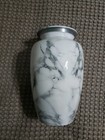 Large Cremation Urn For Human Ashes   Free Velvet Bag White Marble