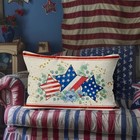 Patriotic Star Eucalyptus Lumbar Pillow Cover 4th Of July Home Decor Gift 12  20